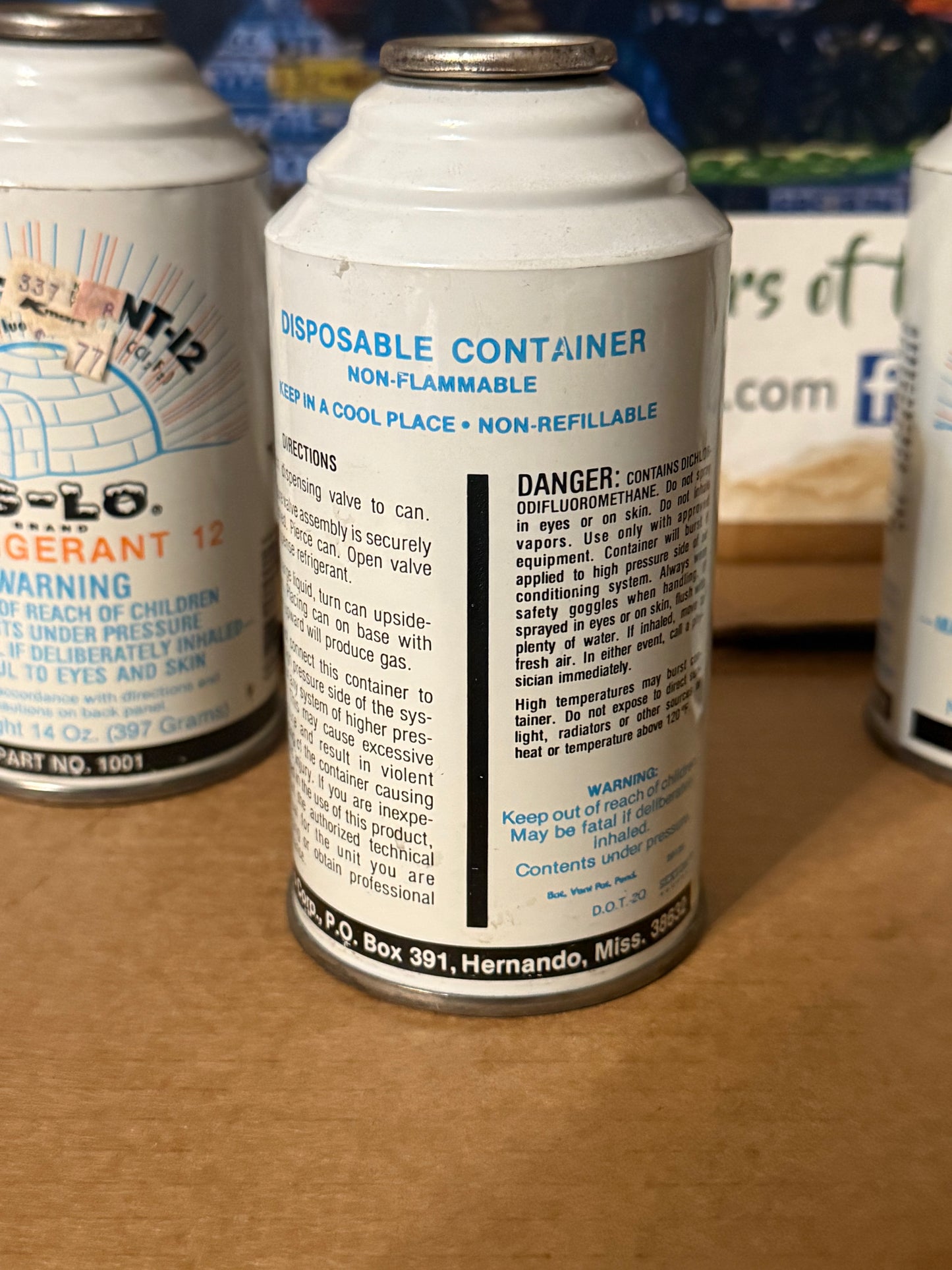 IG-LO R12 Refrigerant. (3) 14oz cans. New Old Stock classic car refrigerant