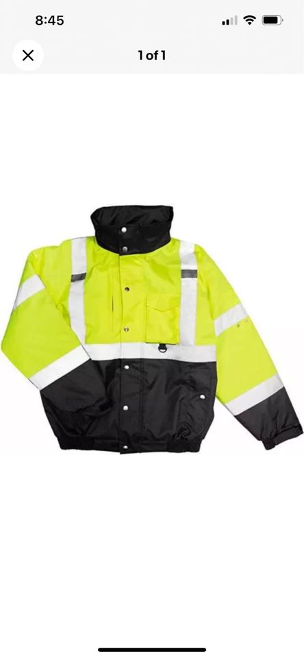 333-1740-LY/M ANSI Class 3 High-Visibility Lime Yellow with Black Trim Jacket size medium