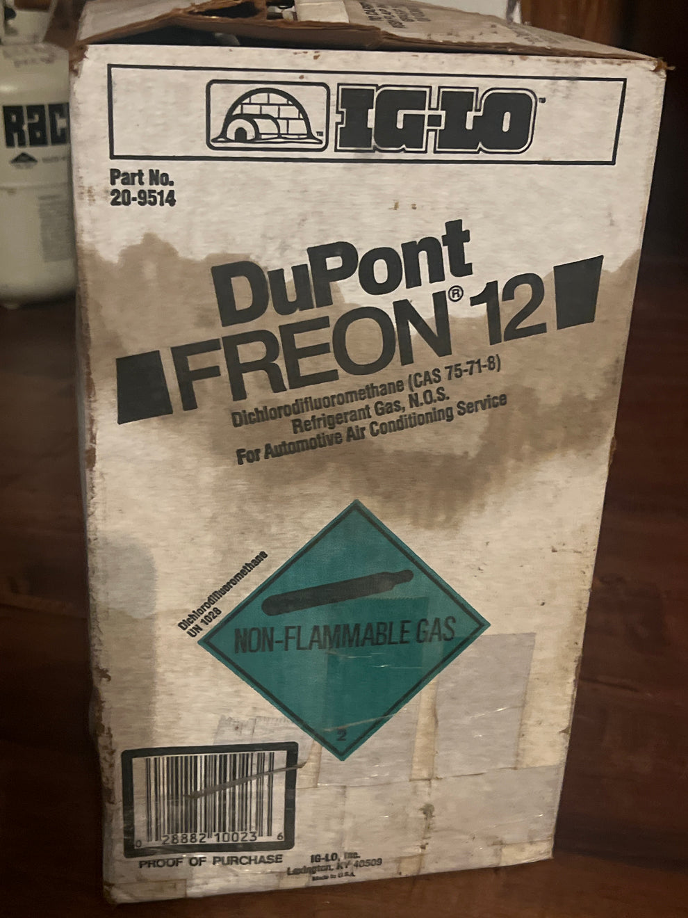 Classic car R-12 refrigerant full boxed 30lb jug duPont freon 12 ...