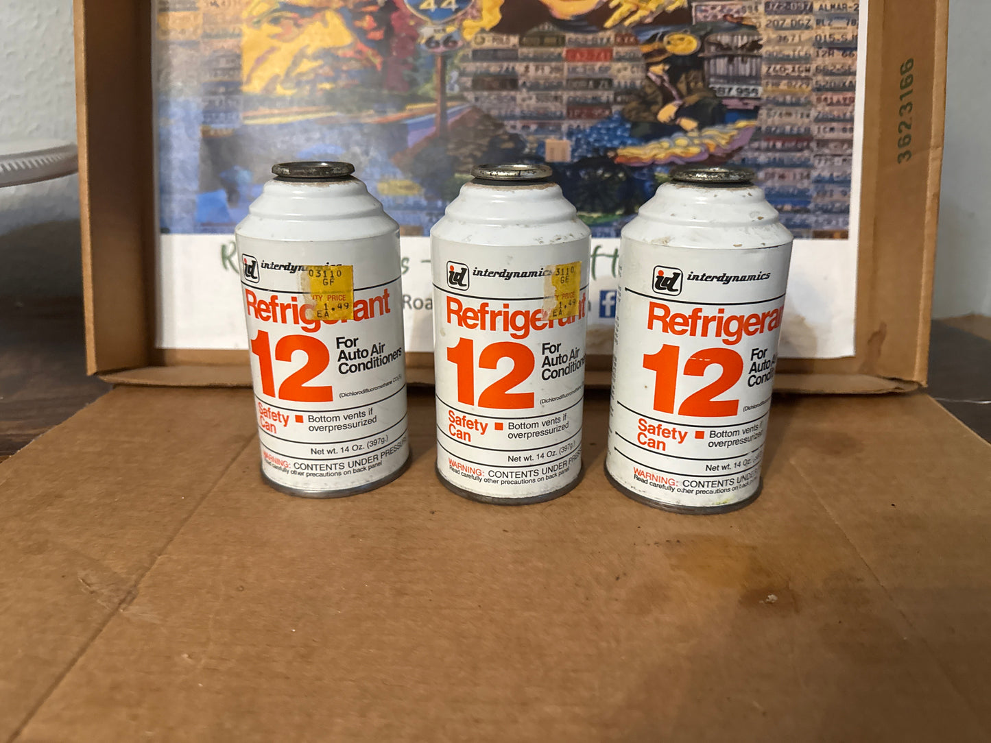 New old Stock R12 Refrigerant (3) 14oz. Cans By InterDynamics