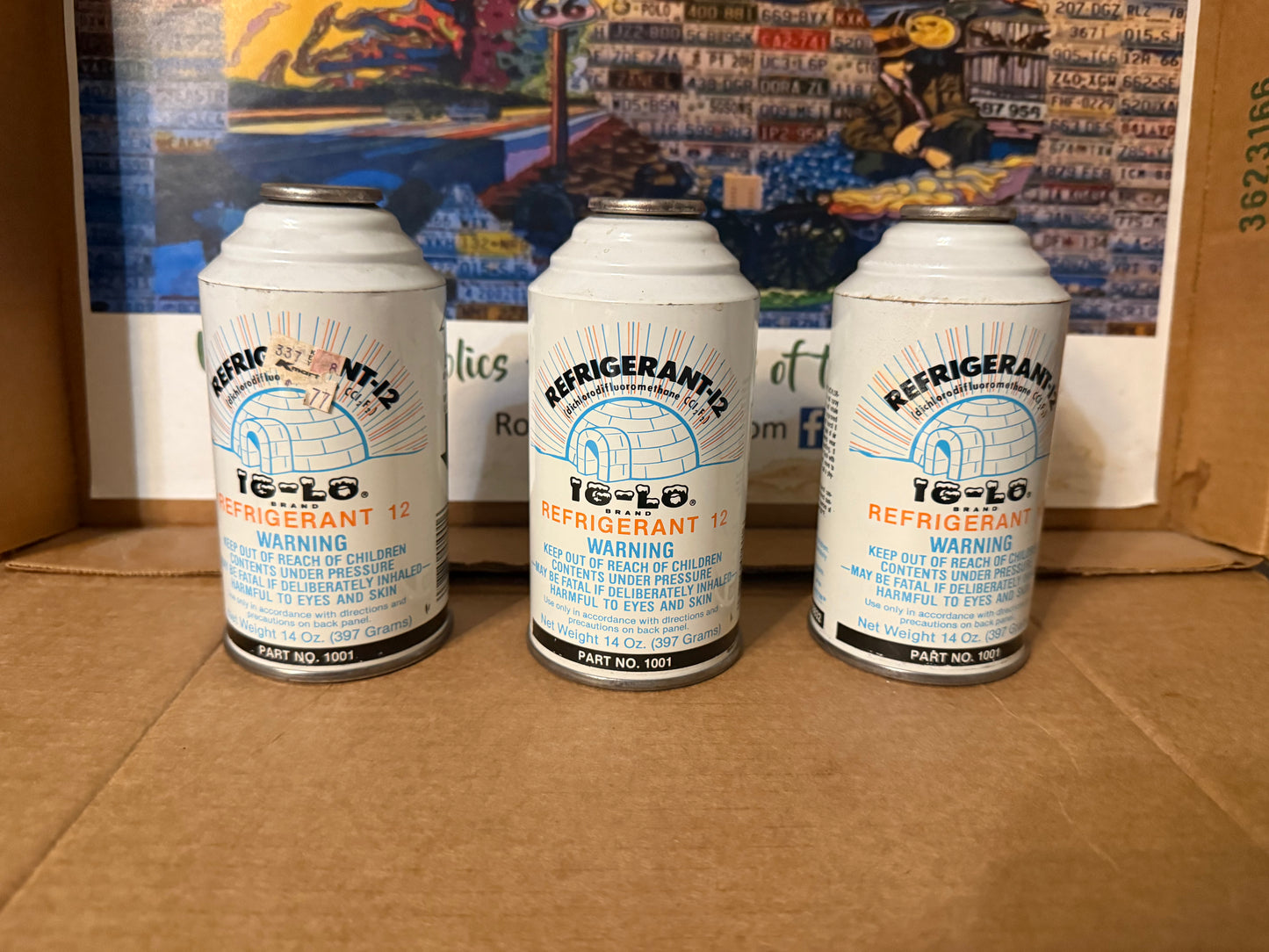 IG-LO  R12 Refrigerant. (3) 14oz cans. New Old Stock classic car refrigerant