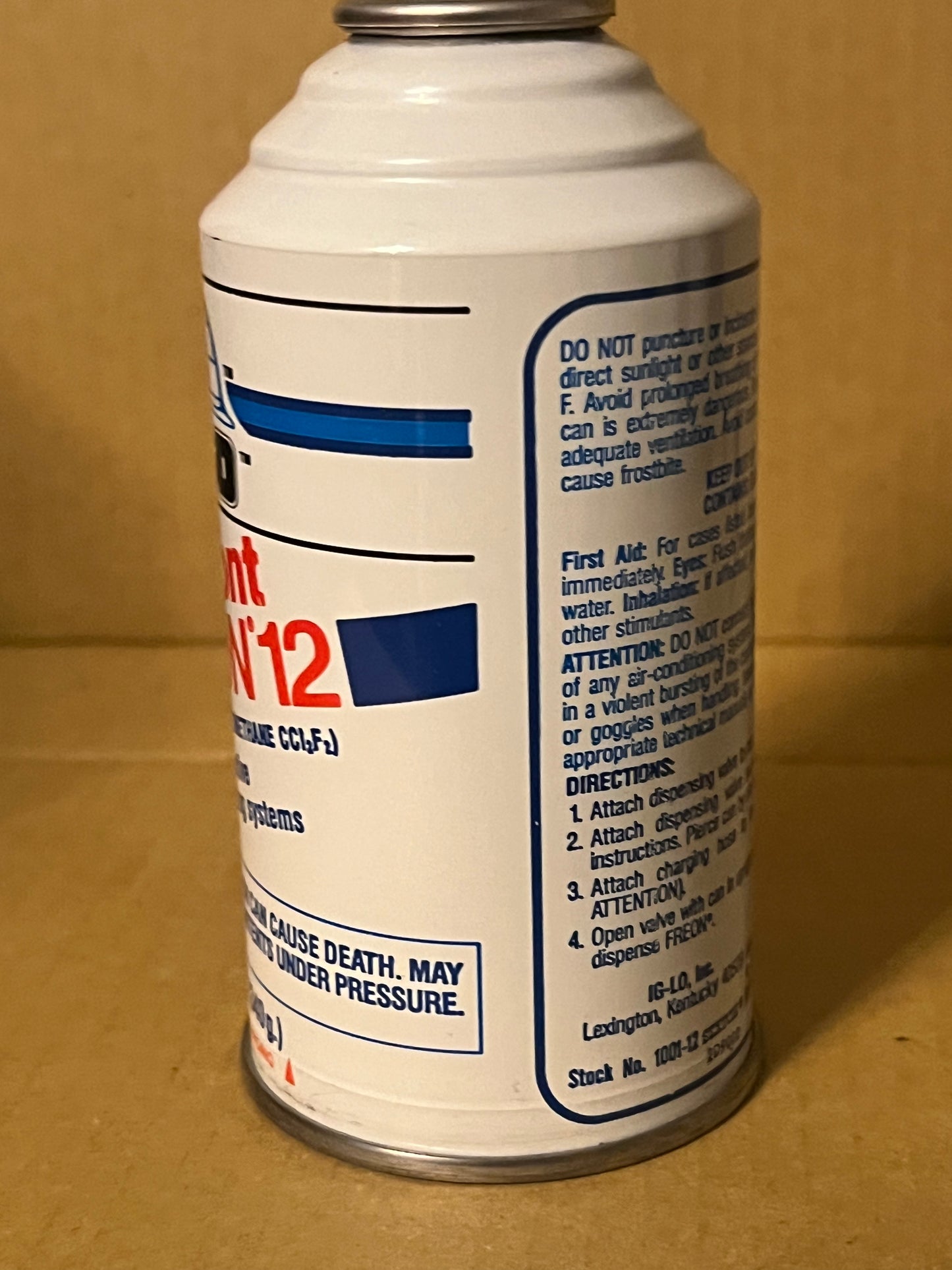 Du Pont freon 12 (R12) for Old Auto Air Conditioners in 12 Oz. Cans