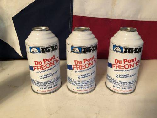 IG-LO DuPont Freon™ R12 Refrigerant. (3) 12oz cans. New Old Stock.