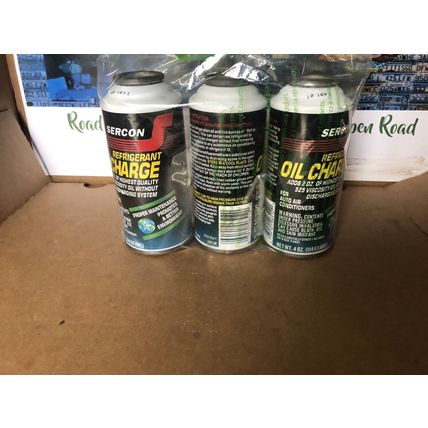 3 cans R12 refrigerant oil charge ( weight 6.0oz) each R-12 freon